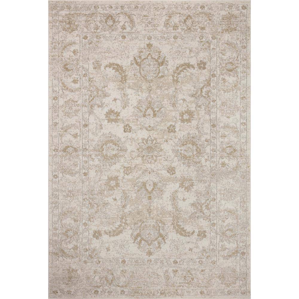 Odette Ivory Beige Synthetic Square Stain-Resistant Rug