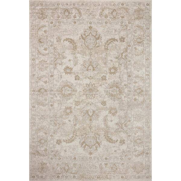 LOLOI II Odette Ivory/Beige 9 ft. 2 in. x 9 ft. 2 in. Round Oriental Area Rug