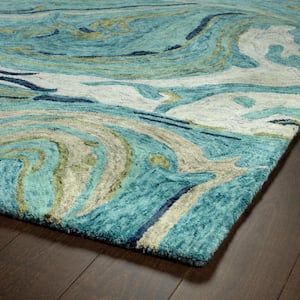 Marble Teal 2 ft. x 3 ft. Area Rug