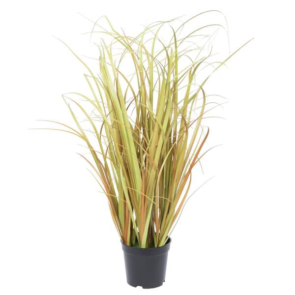 Vickerman 24 in. PVC Artificial Potted Mixed Brown Grass