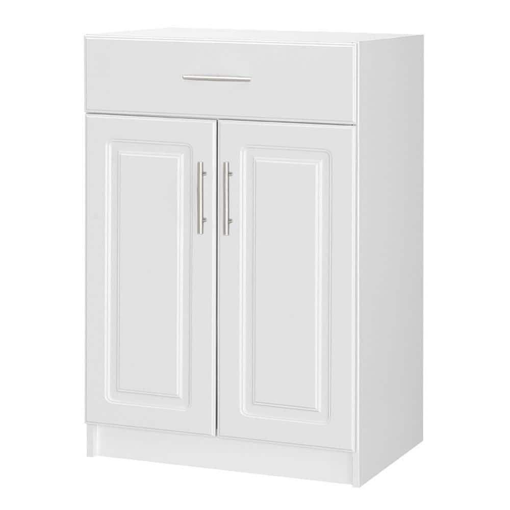 Hampton Bay Select 18.62 in. D x 23.98 in. W x 35.98 in. H White 2-Door ...