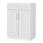 Select 18.62 in. D x 23.98 in. W x 35.98 in. H White 2-Door Base Cabinet Wood Closet System with Drawer