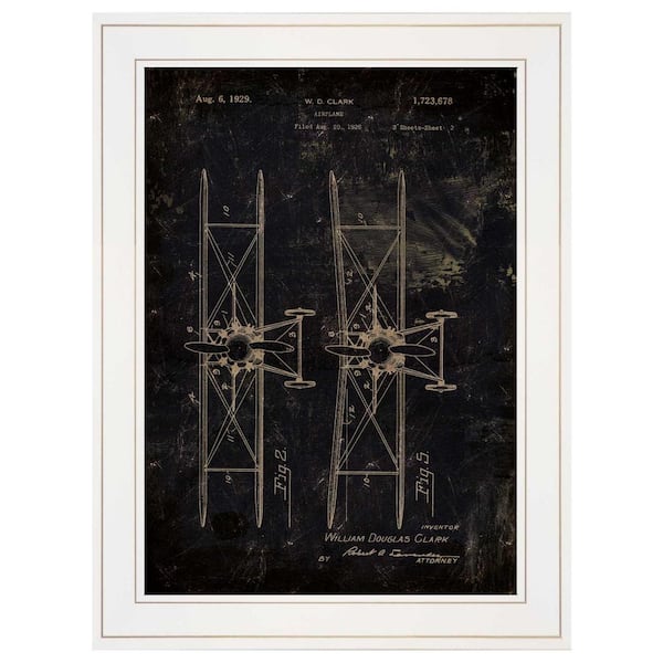 HomeRoots Charlie Airplane Patent I 1-Piece Framed Wall Art 19 in. x 15 in.