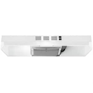 30 in. White Under Cabinet Range Hood with Charcoal Filter