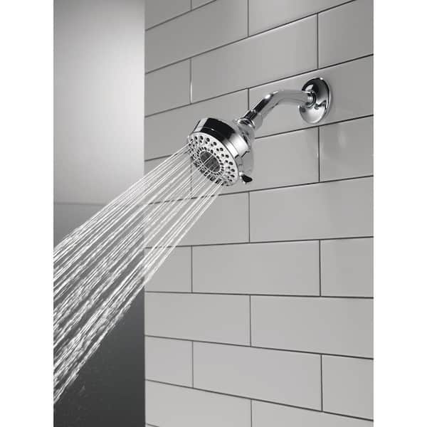 Foundations 3-Spray Patterns 1.75 GPM 3.63 in. Wall Mount Fixed Shower Head in Chrome (2-Pack)