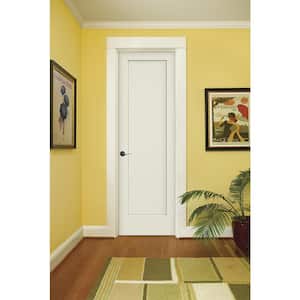 30 in. x 96 in. Madison White Painted Right-Hand Smooth Solid Core Molded Composite MDF Single Prehung Interior Door