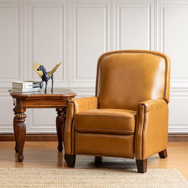 camel leather recliner chair