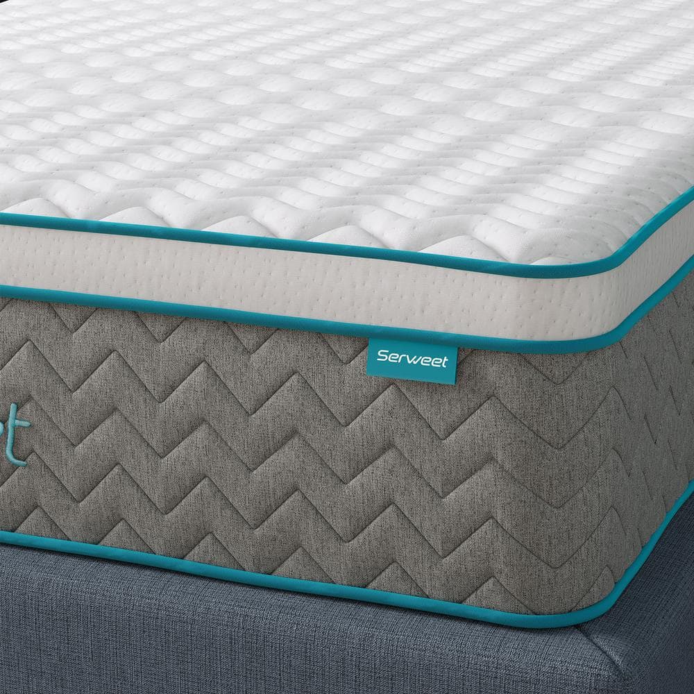 Serweet Twin Medium Firm Breathable Bamboo Charcoal Memory Foam Hybrid 7-Zone Spring Pillow Top 12-in. mattress