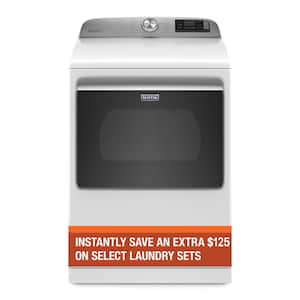 7.4 cu. ft. 240-Volt Smart Capable White Electric Vented Dryer with Hamper Door and Steam, ENERGY STAR