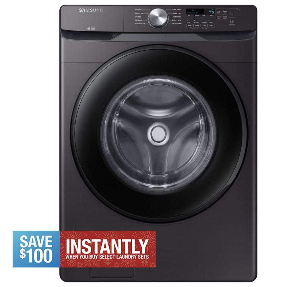 Samsung 4.5 cu. ft. High-Efficiency Front Load Washer with Self-Clean+ in Brushed Black