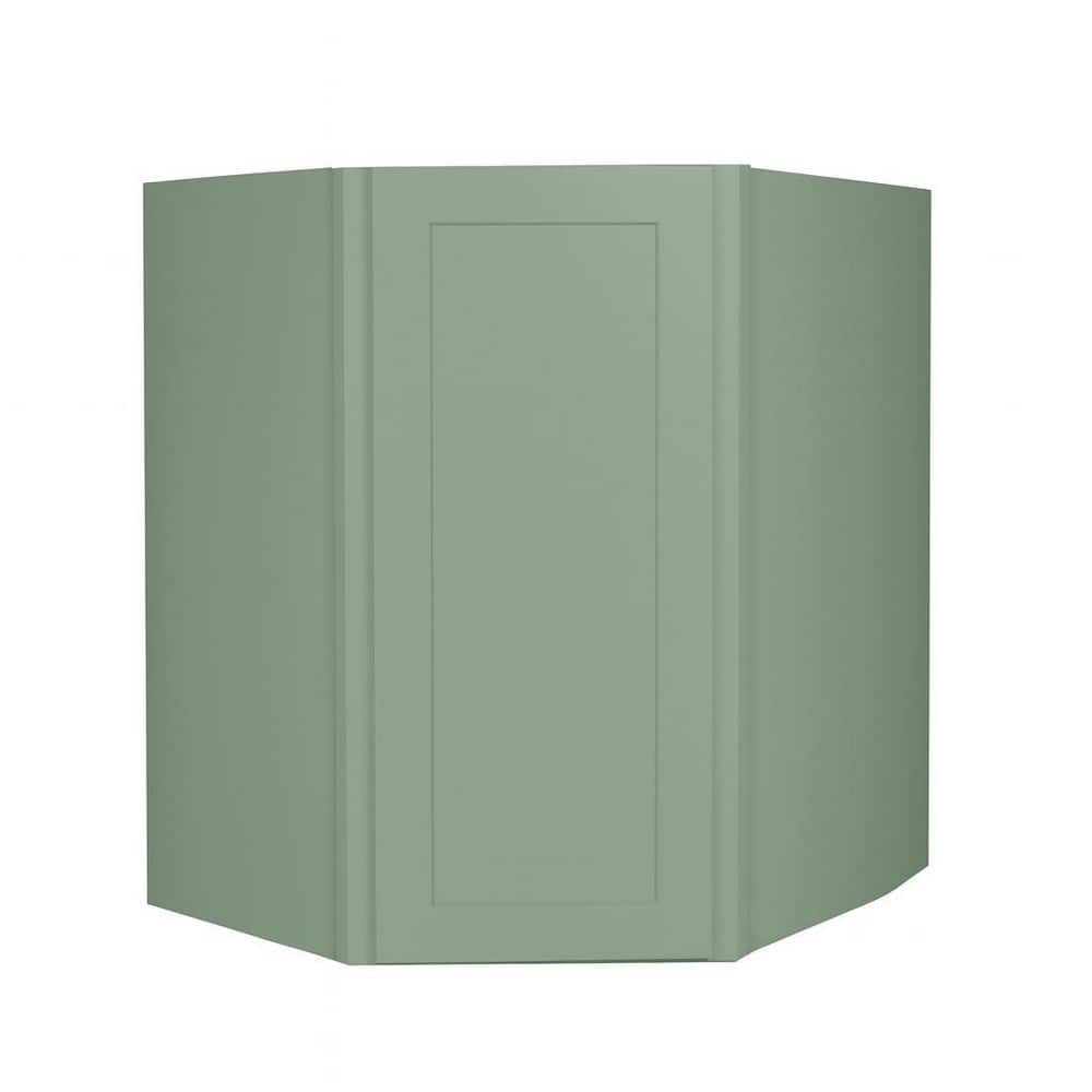Shaker Assembled 24 in. W x 36 in. H x 12 in. D Wall Diagonal Corner Cabinet in Jade Green price history on PriceWatchPro