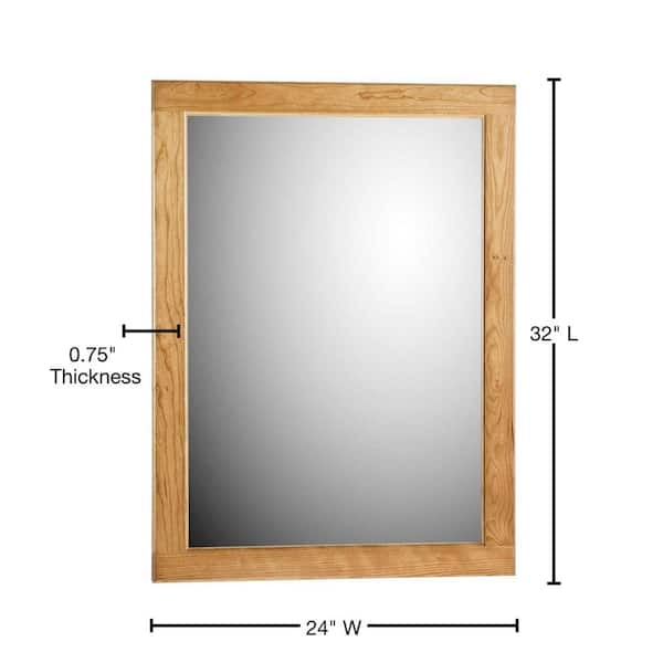 Simplicity by Strasser Ultraline 24 in. W x .75 in. D x 32 in. H Framed Wall Mirror in Natural Alder