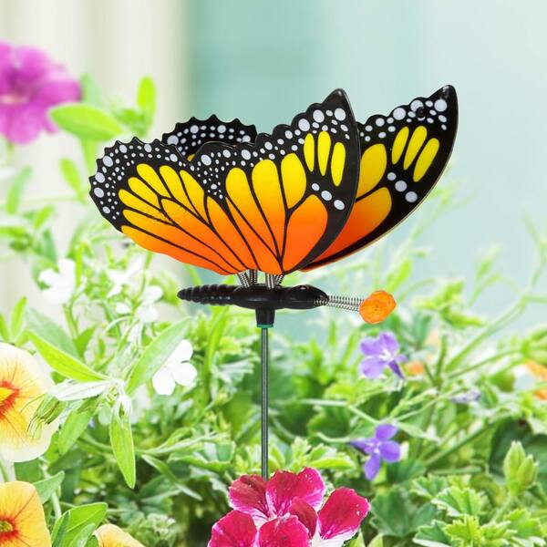 Exhart WindyWing Butterfly 1.31 ft. Multi-Color Plastic Plant