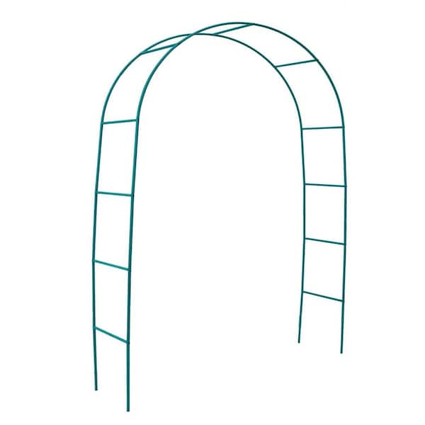 ITOPFOX 94.4 in. Metal Garden Arch Arbors, Trellis for Climbing Plants 6 ft. to 8 ft. 2-Way Wedding Decoration ArchTurquoise