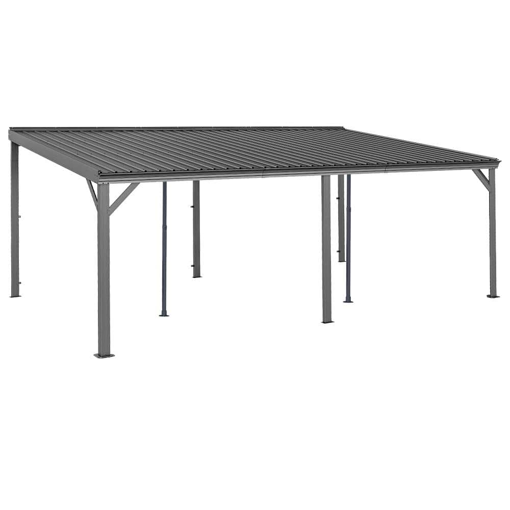 20 ft. W x 12 ft. D Outdoor Lean to Gazebo with Sloping Galvanized Steel Roof for Deck price history on PriceWatchPro