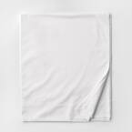 Legends Luxury Dot White 500-Thread Count Cotton Sateen King Flat Sheet