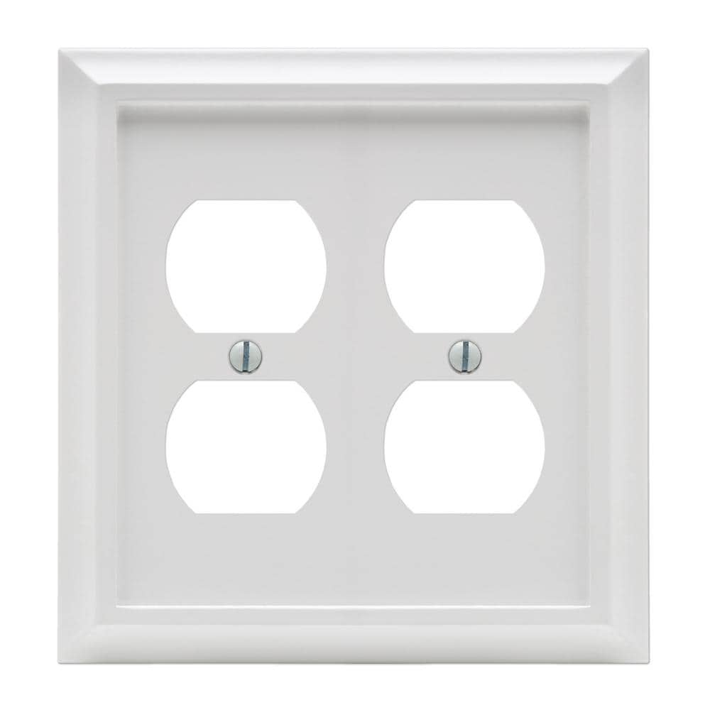 White Composite Double Duplex 2-Gang Wall Plate