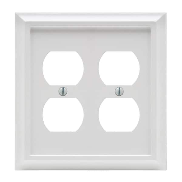 Deerfield 2 Gang Duplex Composite Wall Plate - White