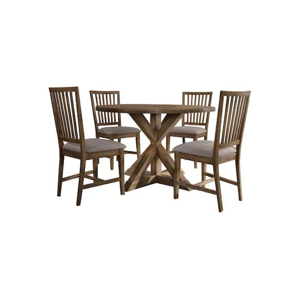 Best Master Furniture Venus 5-Piece Natural Oak Round Dinette Set  VENUSNO5RD - The Home Depot