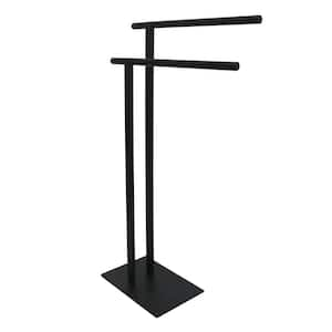 European Pedestal Bath Towel Rack in Matte Black