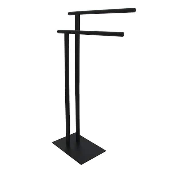 Kingston Brass European Pedestal Bath Towel Rack in Matte Black