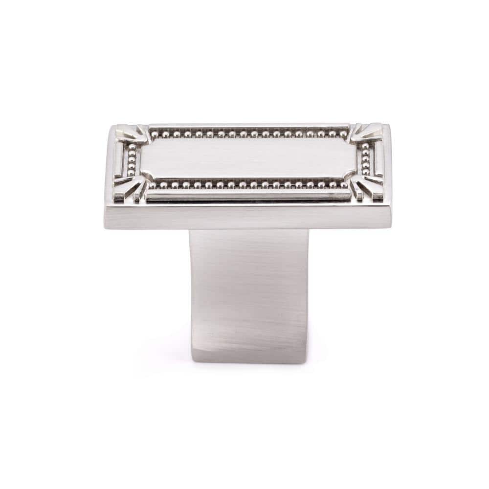 Brossard Collection 1-11/16 in. (43 mm) Traditional Brushed Nickel Rectangle Cabinet Knob price history on PriceWatchPro