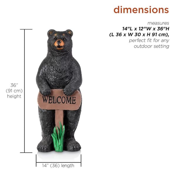 Bear　0107 ♡ Alpine Corporation 36 in. Tall Outdoor Standing Black Bear