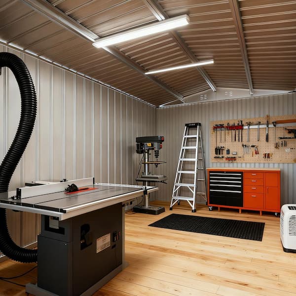 PABIMIA 14 ft. x 12 ft. Heavy-Duty Steel Outdoor Storage Shed with