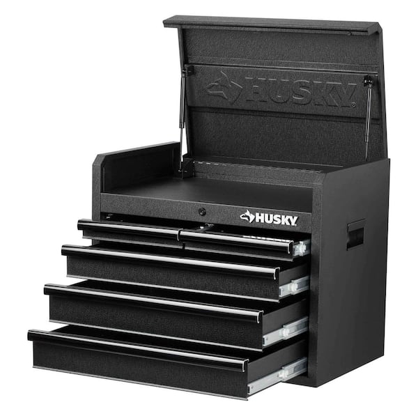 Husky 26 in. W x 15.9 in D Standard Duty 5-Drawer Top Tool Chest in  Textured Black H26CH5TB - The Home Depot