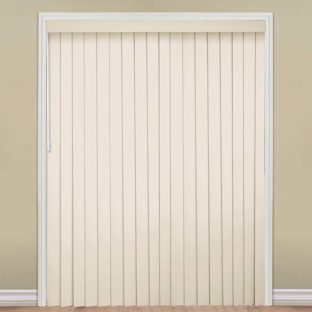 Hampton Bay 3.5 in. W x 84 in. L Smooth Ivory 3.5 Vertical Blind/Louver