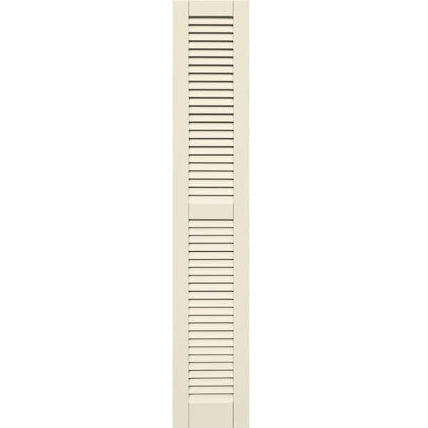 Winworks Wood Composite 12 in. x 67 in. Louvered Shutters Pair #651 Primed/Paintable