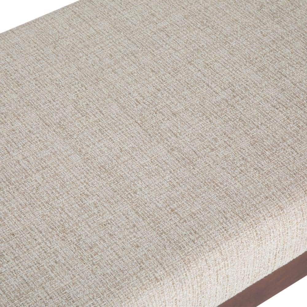 Chanelle Mid Century Platinum Tweed Ottoman Bench