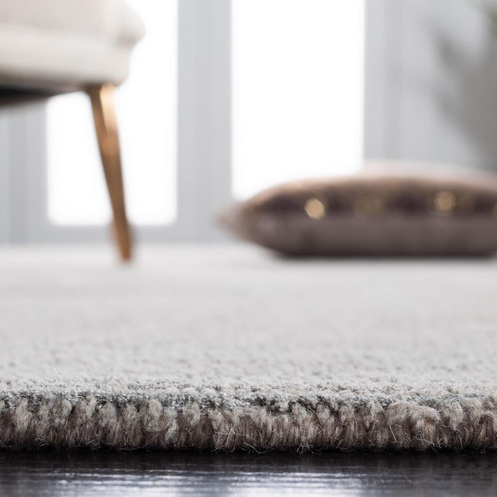 Gray Handmade Tufted Wool and Viscose 8' x 10' Area Rug