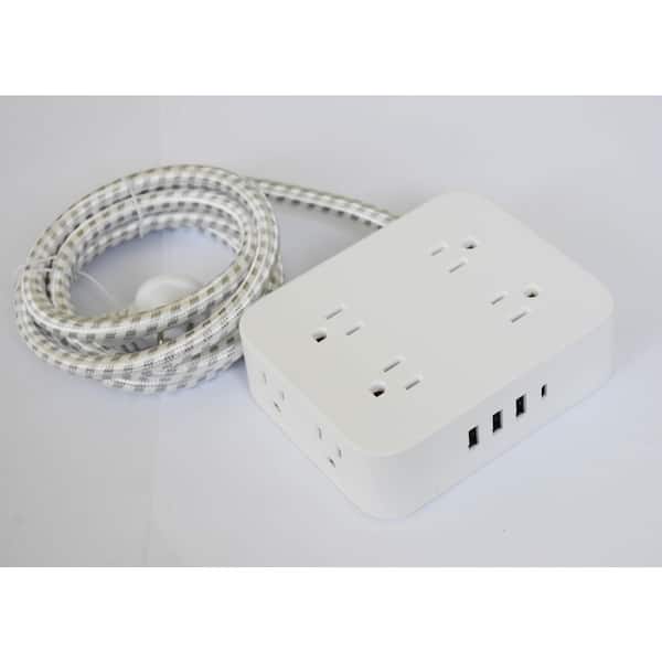 12-in-1 8-Outlet 5ft Power Strip With 4 USB Ports