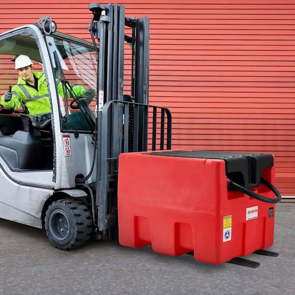Portable Diesel and Gasoline Tank, 48 Gal., 10. 6GPM Flow Rate, Diesel Fuel Tank with 12V Electric Transfer Pump, Red