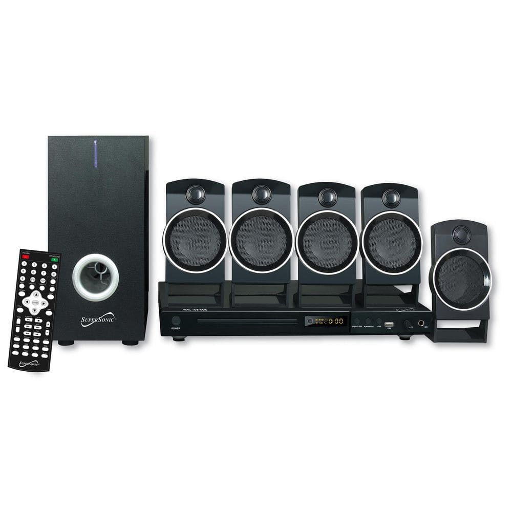 5.1 Channel DVD Home Theater System with USB Input and Karaoke Function