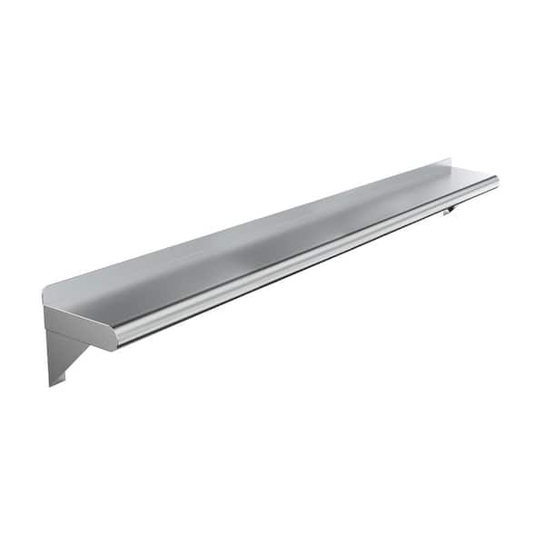 AMGOOD 6 in. x 48 in. Stainless Steel Wall Shelf. Kitchen, Restaurant, Garage, Laundry, Utility Room Metal Shelf with Brackets