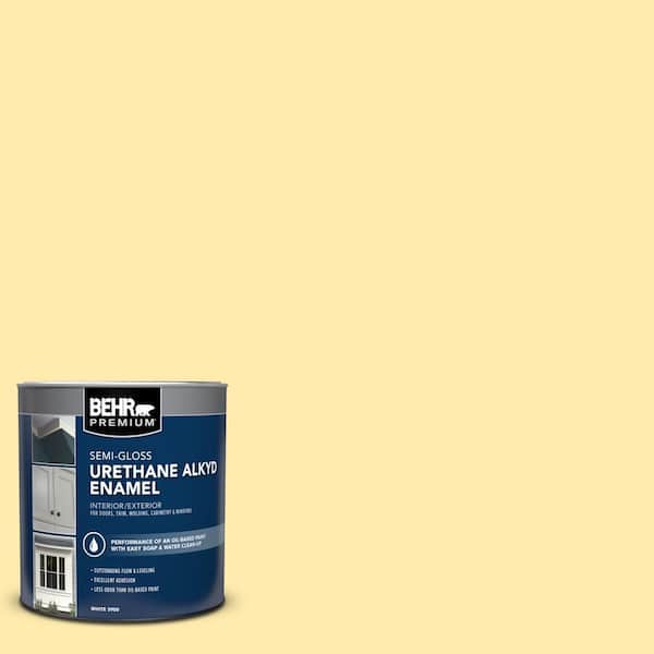 1 qt. #370A-2 Pale Daffodil Semi-Gloss Enamel Urethane Alkyd Interior/Exterior Paint