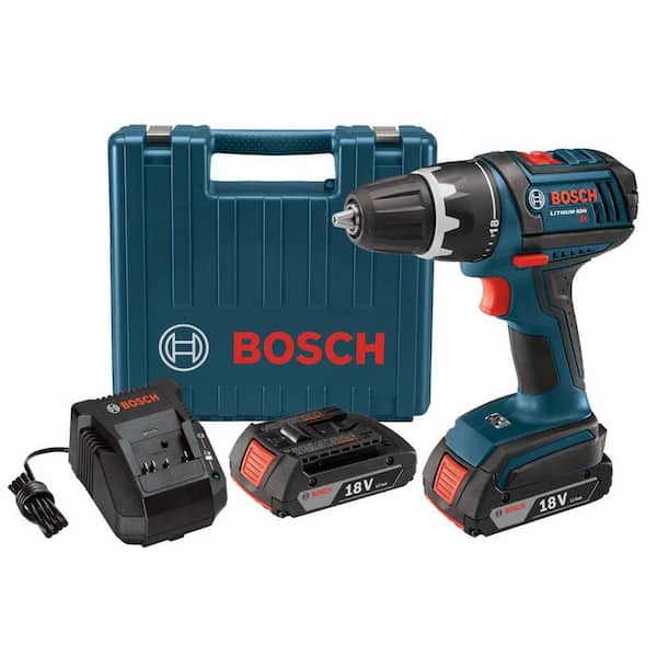 Bosch 18-Volt Lithium-Ion 1/2 in. Cordless Compact Tough Drill Driver with (2) SlimPack Battery (2.0Ah) and L-Boxx2