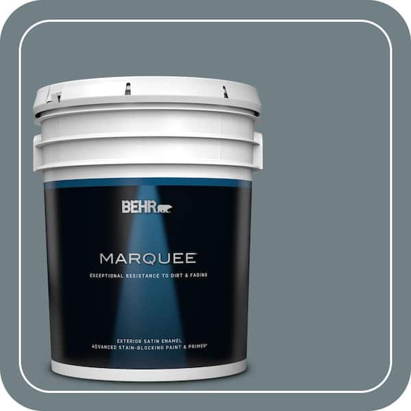 BEHR MARQUEE 5 gal. #BXC-48 Courtyard Blue Satin Enamel Exterior Paint & Primer