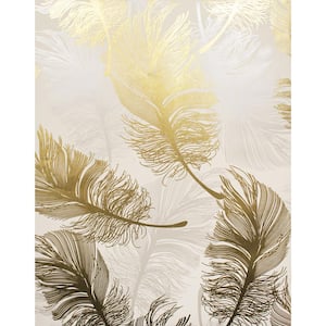 Clemente Gold Foil Feather Gold Wallpaper Sample