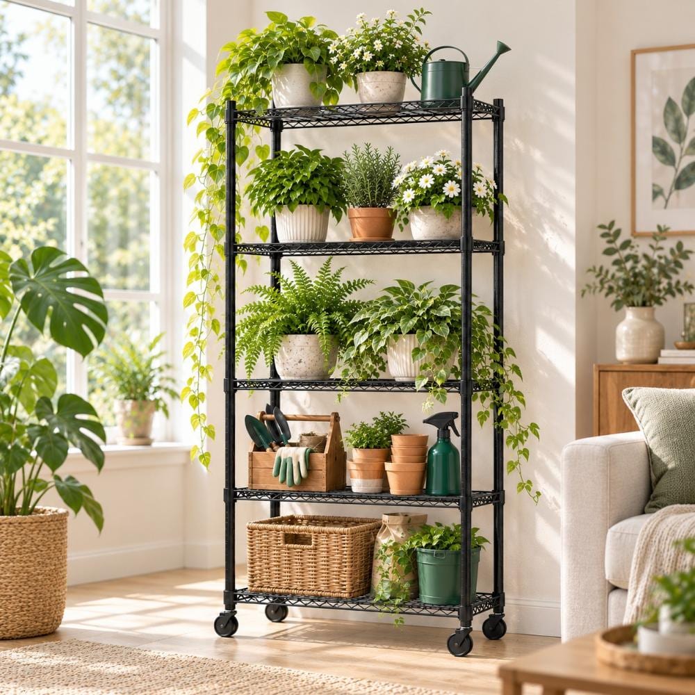 Yangming 59 in. H x 23 in. W x 13 in. D 5-Tier Black Heavy Duty Yangming 59 in. H x 23 in. W x 13 in. D 5-Tier Black Heavy Duty