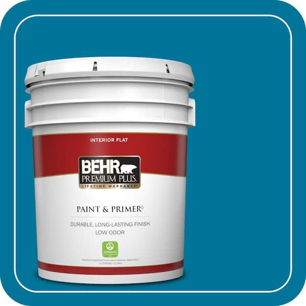 BEHR PREMIUM PLUS 5 gal. #P490-7 Mayan Treasure Flat Low Odor Interior Paint & Primer