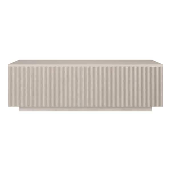 Reyes 47.5 in. Alder White Rectangle MDF Top Coffee Table
