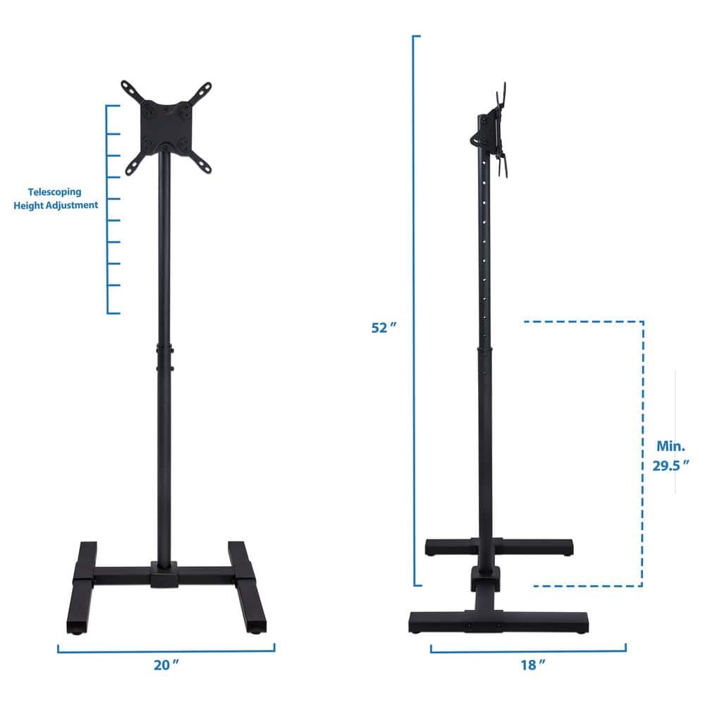 Adjustable Black Portable TV Stand for 13-42 Inch Screens