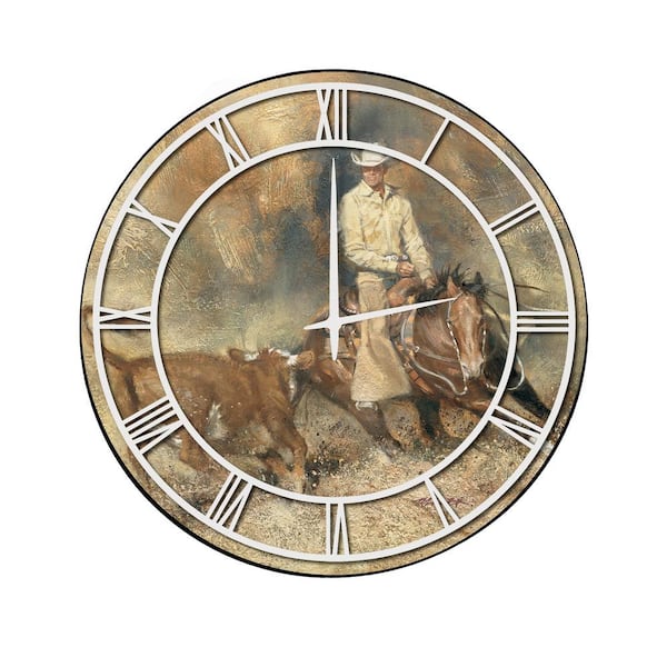 Unbranded "First Go Round" Full Coverage Art and White Numbers Imaged Wall Clock