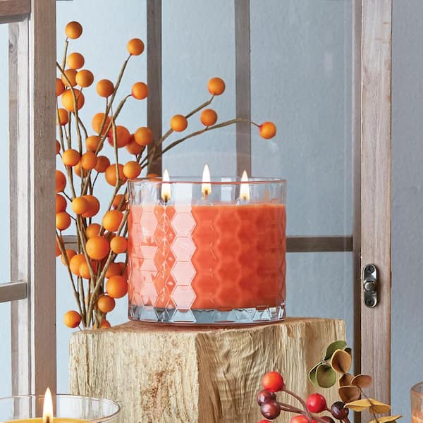 ROOT CANDLES Honeycomb Pumpkin Spice Scented 3-Wick Beeswax Blend Jar Candle