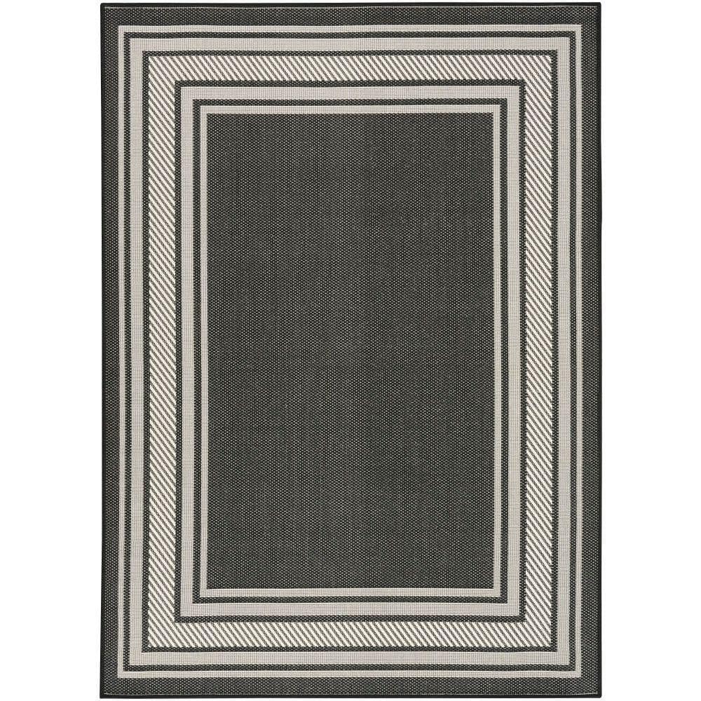 Horizon Black 6 ft. x 9 ft. Indoor/Outdoor Bordered Contemporary Area Rug price history on PriceWatchPro
