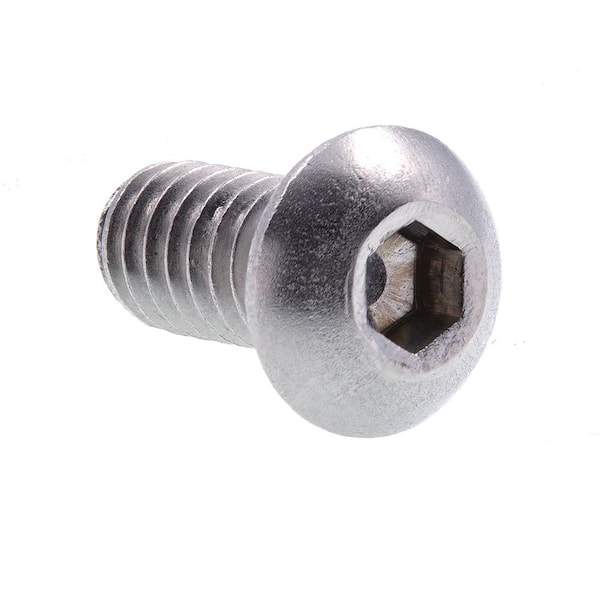 Prime-Line 1/4 in.-20 x 1/2 in. Grade 18-8 Stainless Steel Hex Allen Drive Button Head Socket Cap Screws (10-Pack)