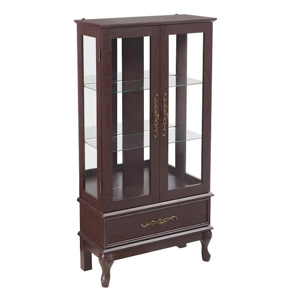 25.98 in. W x 11.81 in. D x 51.58 in. H Bathroom Dark Brown Linen Cabinet